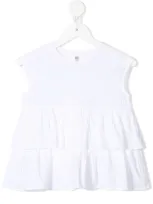 Il Gufo Kids' Ruffle-trim Sleeveless Blouse In White