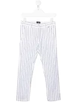 Il Gufo Kids' Stripe-print Cotton Trousers In White