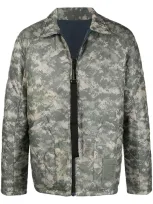 Raeburn Acu Camouflage-print Reversible Field Jacket In Grey