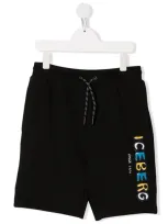 Iceberg Teen Logo-print Track Shorts In Black