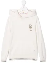 Brunello Cucinelli Kids' Logo-patch Pullover Hoodie In Neutrals