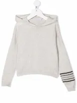 Brunello Cucinelli Kids' Metallic Trim Hoodie In 中性色