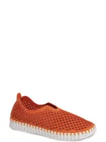 Ilse Jacobsen Tulip 139 Perforated Slip-on Sneaker In Camelia Fabric