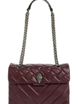 Kurt Geiger Kensington X Quilted Leather Shoulder Bag In Medium Red