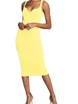 Dress The Population Sloane Sleeveless Sheath Dress In Lemongrass