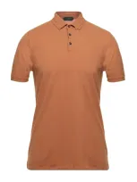 Zanone Polo Shirts In Camel