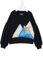 Il Gufo Appliqué-detail Cotton Sweatshirt In 蓝色