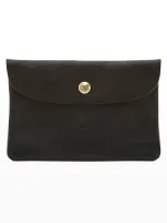 Il Bisonte Medium Snap Closure Leather Case In Black