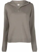 Totême Half-zip Cashmere Sweater In Grau