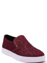 Robert Graham Athiri Paisley Leather Slip-on Sneaker In Wine