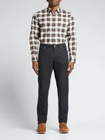 Brioni Men's Flannel 5-pocket Pants In Anthracite