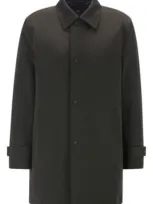 Hugo Boss Water Repellent Coat In Recycled Fabric In Black