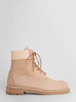 Hender Scheme Mip-14 Leather-trimmed Nubuck Boots In Pink