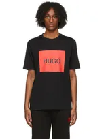 Hugo Logo-print Cotton-jersey T-shirt In Black,red