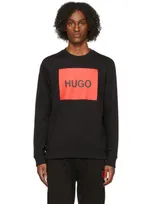 Hugo Logo-print Cotton-jersey Sweatshirt In Black