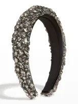 Jennifer Behr Czarina Crystal Embellished Headband In Black