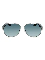 Ferragamo Italian Lifestyle 62mm Aviator Sunglasses In Shiny Light Rutherium