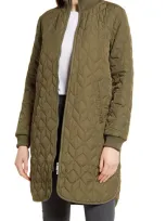 Ilse Jacobsen Isle Jacobsen Long Quilted Jacket In Army