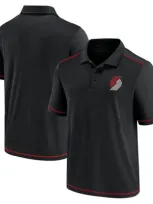 Fanatics Men's Black Portland Trail Blazers Primary Logo Polo Shirt