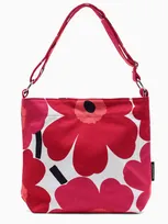 Marimekko White/red Floral-print Shoulder Bag