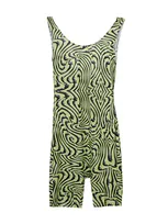 Maisie Wilen Swirl-print Sleeveless Playsuit In Yellow