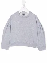 Il Gufo Kids' Long-sleeve Cropped Sweatshirt In Grey