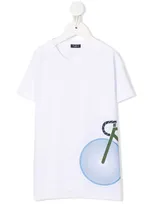 Il Gufo Kids' Cycle Graphic-print T-shirt In White