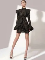 Jean Fares Couture Fitted Black Cocktail Dress