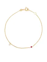 White Bird 18kt Yellow Gold Clarisse Diamond And Ruby Bracelet