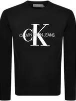 Calvin Klein Ck Jeans 男装时尚休闲舒适打底醒目叠印logo长袖t恤 J310674 In Black