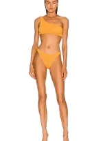 Hunza G Nancy One-shoulder Bikini Set In Orange