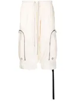 Rick Owens Drkshdw Bauhaus Dropped-crotch Shorts In White