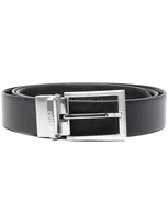 Hugo Boss Smooth Leather Belt In Black