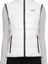 Hugo White Recycled Nylon Vest In 102 Natural