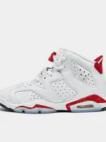 Nike Big Kids' Air Jordan Retro 6 Basketball Shoes In White/university Red/black