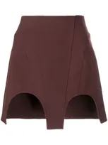 Dion Lee Double Arch Cotton Blend Miniskirt In Red