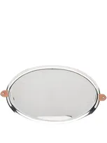 Ralph Lauren Wyatt Oval Serving Tray In Silber