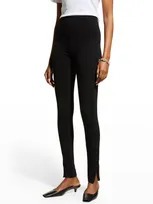 Totême Zip-cuff Viscose Leggings In Black