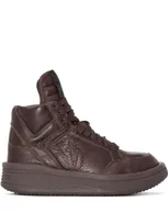 Rick Owens Drkshdw X Converse Red Turbowpn High Top Leather Sneakers In Brown