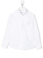 Brunello Cucinelli Chest-logo Long-sleeve Shirt In Weiss