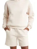 Zella Cara Cotton Blend Fleece Hoodie In Beige Morn