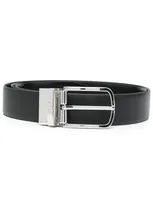 Hugo Boss Square-buckle Leather Belt In Black