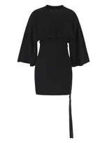 Rick Owens Drkshdw Cinched Tommy Mini Dress In Black