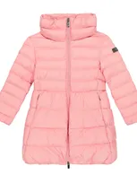 Il Gufo Kids' Hooded Nylon Down Coat In Dark Pink