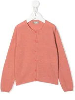 Il Gufo Marl-knit Button-up Cardigan In Rosa