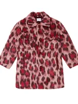 Paade Mode Kids' Leopard-print Jacket In Berlin Pink