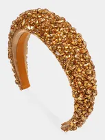 Jennifer Behr Medici Glass Crystals Headband In Golden