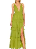 Tularosa Dahlia Maxi Dress In Green