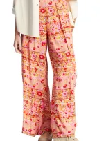 Billabong Split Spirit Floral Wide Leg Pants In Pink Skies