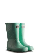 Hunter Kids' Original First Classic Glitter Rain Boot In Wild Mint